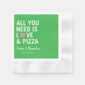 Alles wat je nodig hebt is liefde & pizza Moderne  Servet (Voorkant)