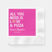 Alles wat je nodig hebt is liefde & pizza Moderne  Servet (Voorkant)