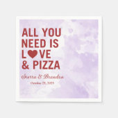 Alles wat je nodig hebt is liefde & pizza Moderne  Servet (Voorkant)