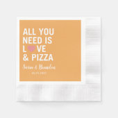Alles wat je nodig hebt is liefde & pizza Moderne  Servet (Voorkant)