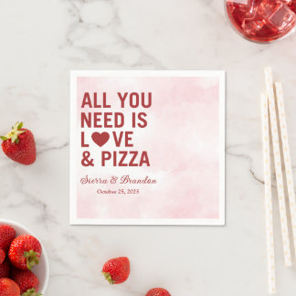 Alles wat je nodig hebt is liefde & pizza Moderne Servet