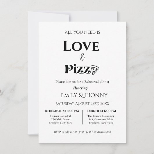 Alles wat je nodig hebt is liefde & Pizza repetiti Aankondiging (Voorkant)