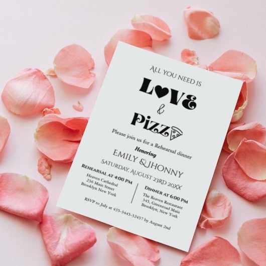 Alles wat je nodig hebt is liefde & Pizza repetiti Kaart