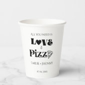 Alles wat je nodig hebt is liefde & pizza vrijgeze papieren bekers (Voorkant)
