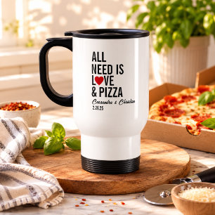 Alles wat je nodig hebt is Liefde & Pizzadoekjes Reisbeker