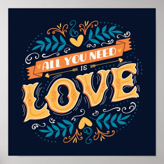 Alles wat je nodig hebt is liefde poster (Voorkant)