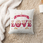 Alles wat je nodig hebt is liefde Retro bloemenont Kussen (Deken)