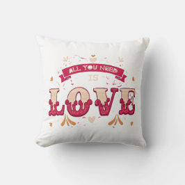 Alles wat je nodig hebt is liefde Retro bloemenont Kussen