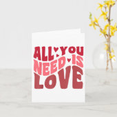 Alles wat je nodig hebt is liefde retro stijl Vale Kaart (Gele Bloem)
