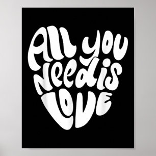 Alles wat je nodig hebt is liefde retro stijl Vale Poster
