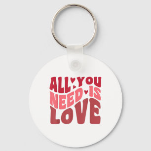Alles wat je nodig hebt is liefde retro stijl Vale Sleutelhanger