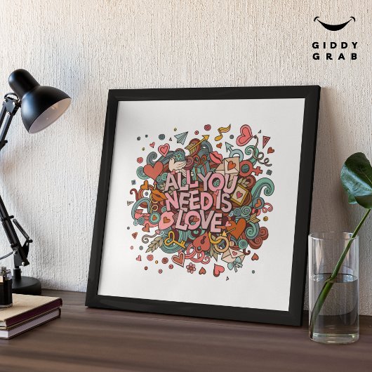 Alles wat je nodig hebt is liefde Retro  Typografi Perfect Poster