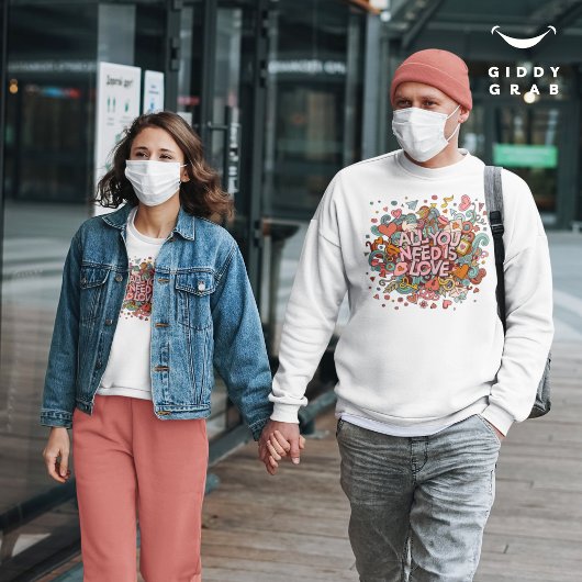 Alles wat je nodig hebt is liefde Retro  Typografi Trui