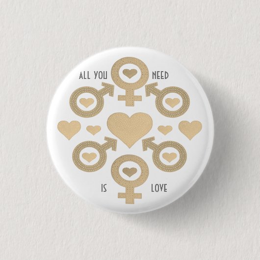 Alles wat je nodig hebt is liefde ronde button 3,2 cm (Voorkant)