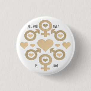 Alles wat je nodig hebt is liefde ronde button 3,2 cm