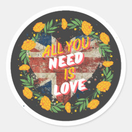 Alles wat je nodig hebt is liefde ronde sticker