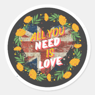 Alles wat je nodig hebt is liefde ronde sticker