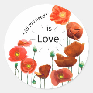 Alles wat je nodig hebt is liefde ronde sticker