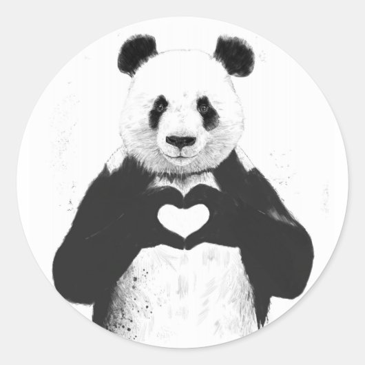 Alles wat je nodig hebt is liefde ronde sticker (Voorkant)