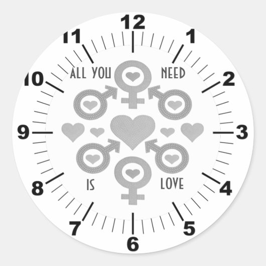 Alles wat je nodig hebt is liefde ronde sticker (Voorkant)