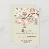 Alles Wat Je Nodig Hebt Is Liefde Roze Uilen Ontva Informatiekaartje (Voorkant / Achterkant)