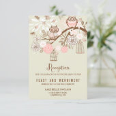 Alles Wat Je Nodig Hebt Is Liefde Roze Uilen Ontva Informatiekaartje (Staand voorkant)