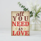 Alles wat je nodig hebt is LIEFDE Save the Date Br Aankondigingskaart (Staand voorkant)