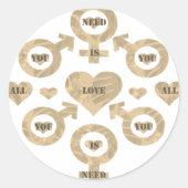 Alles wat je nodig hebt is liefde sticker (Voorkant)