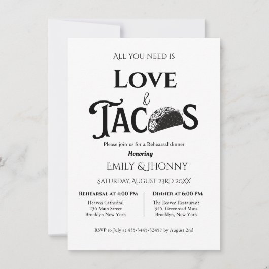 Alles wat je nodig hebt is liefde & Tacos repetiti Aankondiging (Voorkant)