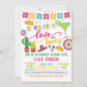 Alles wat je nodig hebt is Liefde & Tacos Uitnodig Kaart (Voorkant)