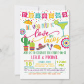 Alles wat je nodig hebt is Liefde & Tacos Uitnodig Kaart (Voorkant)