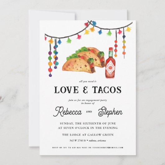 Alles wat je nodig hebt is liefde & taco's | Verlo Kaart (Voorkant)