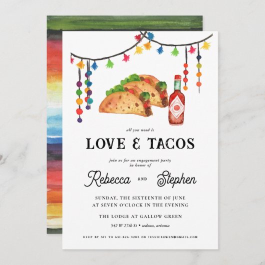 Alles wat je nodig hebt is liefde & taco's | Verlo Kaart (Voorkant / Achterkant)