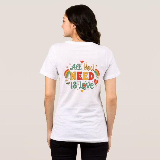 Alles wat je nodig hebt is liefde Tri-Blend shirt (Achterkant volledig)