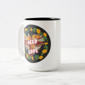 Alles wat je nodig hebt is liefde tweekleurige koffiemok (Voorkant links)