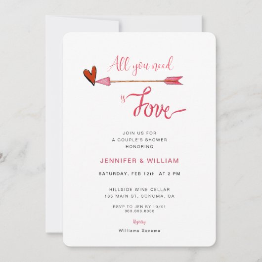 Alles wat je nodig hebt is liefde valentijnen paar kaart (Voorkant)
