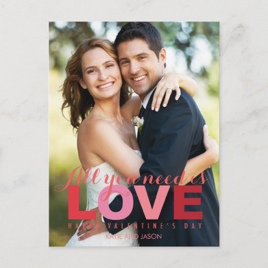 Alles wat je nodig hebt is liefde Valentijnsdag po Feestdagenkaart (Voorkant)