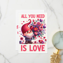 Alles wat je nodig hebt is Liefde - Valentijnsdagk Bedankkaart