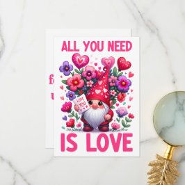 Alles wat je nodig hebt is Liefde - Valentijnsdagk Bedankkaart