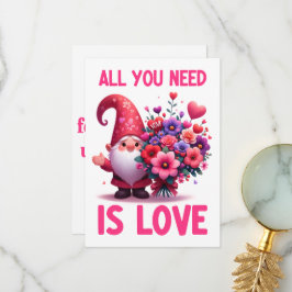Alles wat je nodig hebt is Liefde - Valentijnsdagk Bedankkaart