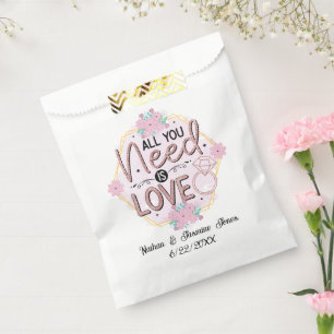 Alles wat je nodig hebt is liefde verlovingsfeest bedankzakje