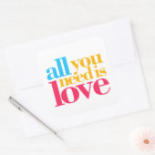 Alles wat je nodig hebt is liefde vierkante sticker (Envelop)