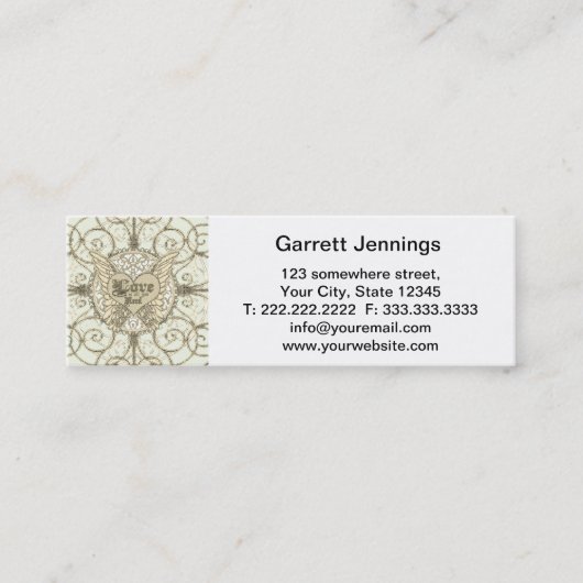 Alles wat je nodig hebt is liefde voor Angel Wings Mini Visitekaartje (Voorkant)