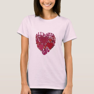 Alles wat je nodig hebt is liefdeshart t-shirt