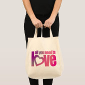 Alles wat je nodig hebt is liefdesroze paarse graf tote bag (Voorkant (product))