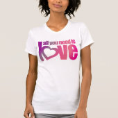 Alles wat je nodig hebt is liefdesroze paarse hart t-shirt (Voorkant)