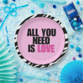 "ALLES WAT JE NODIG HEBT IS LIEFT" PAPIEREN BORDJE (Feest)