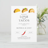 Alles wat je nodig hebt is Love and Tacos Rehearsa Kaart (Staand voorkant)