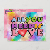 Alles wat je nodig hebt is Love Briefkaart (Voorkant / Achterkant)