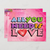 Alles wat je nodig hebt is Love Briefkaart (Voorkant / Achterkant)